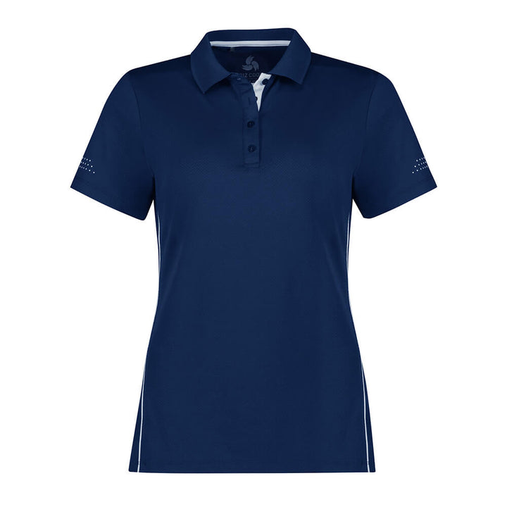 Biz Collection P200LS Womens Balance Short Sleeve Polo - Colour Navy White Front