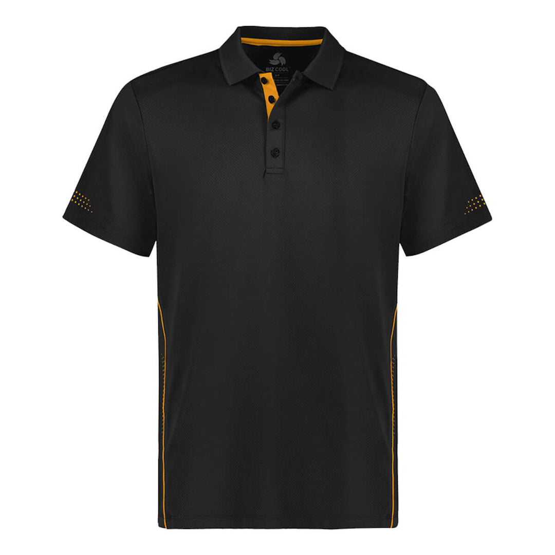 Biz Collection P200MS Mens Balance Short Sleeve Polo Black/Gold