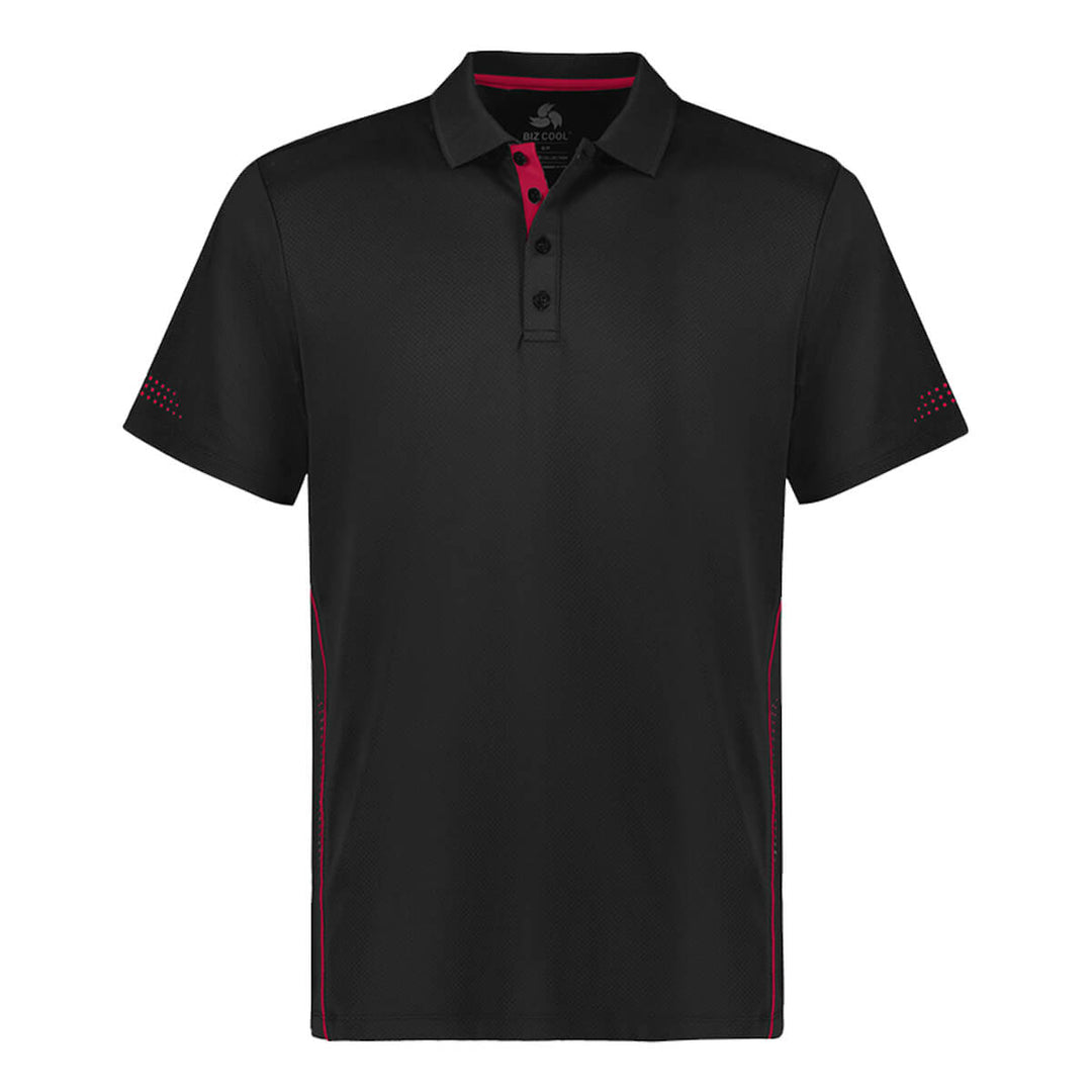 Biz Collection P200MS Mens Balance Short Sleeve Polo Black/Red