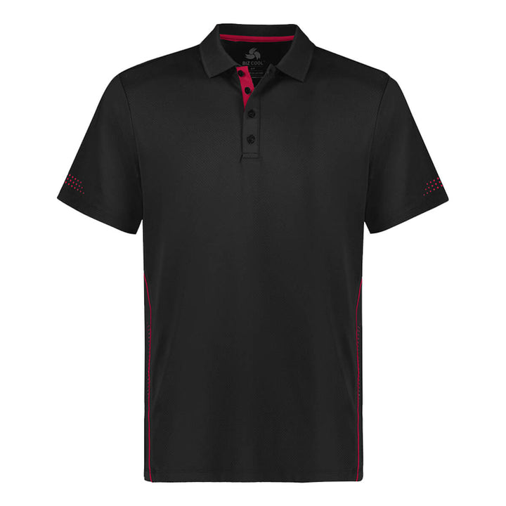 Biz Collection P200MS Mens Balance Short Sleeve Polo Black/Red