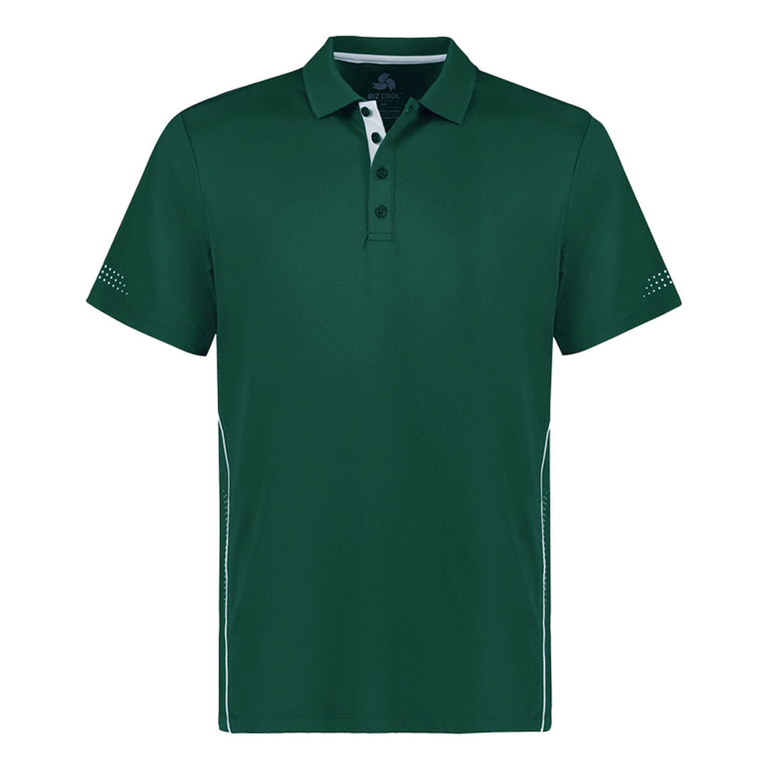 Biz Collection P200MS Mens Balance Short Sleeve Polo Forest/White