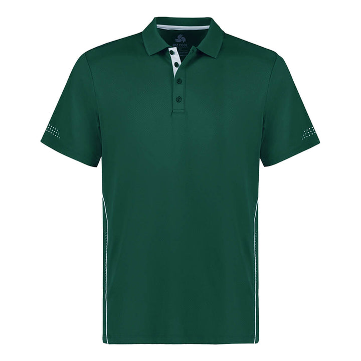 Biz Collection P200MS Mens Balance Short Sleeve Polo Forest/White