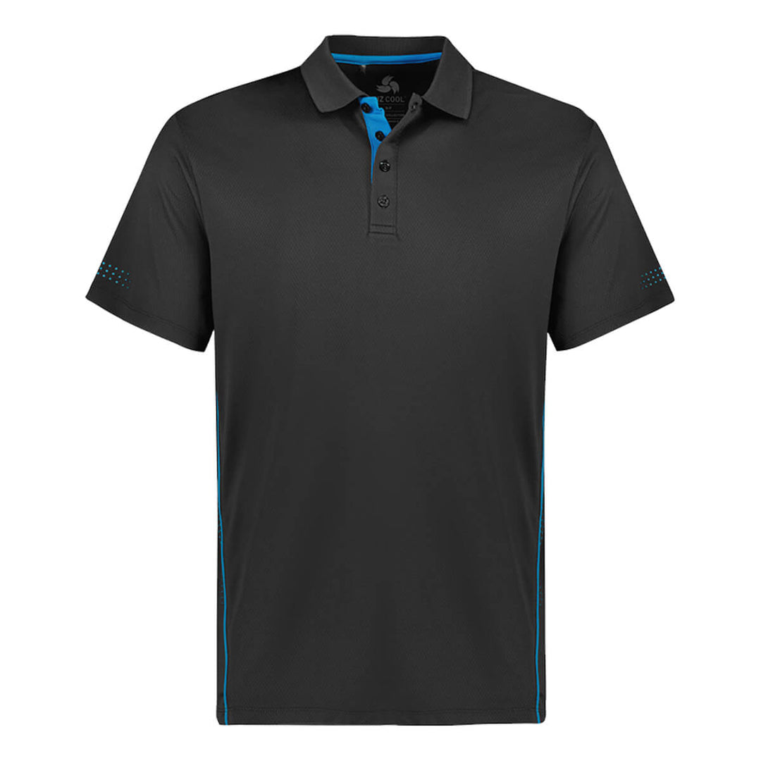 Biz Collection P200MS Mens Balance Short Sleeve Polo Grey/Cyan