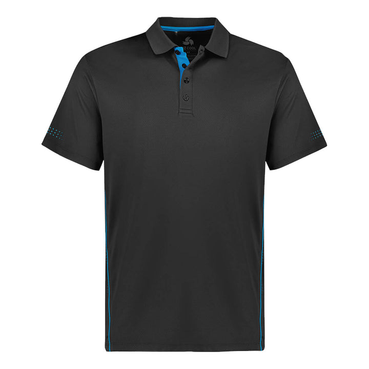 Biz Collection P200MS Mens Balance Short Sleeve Polo Grey/Cyan