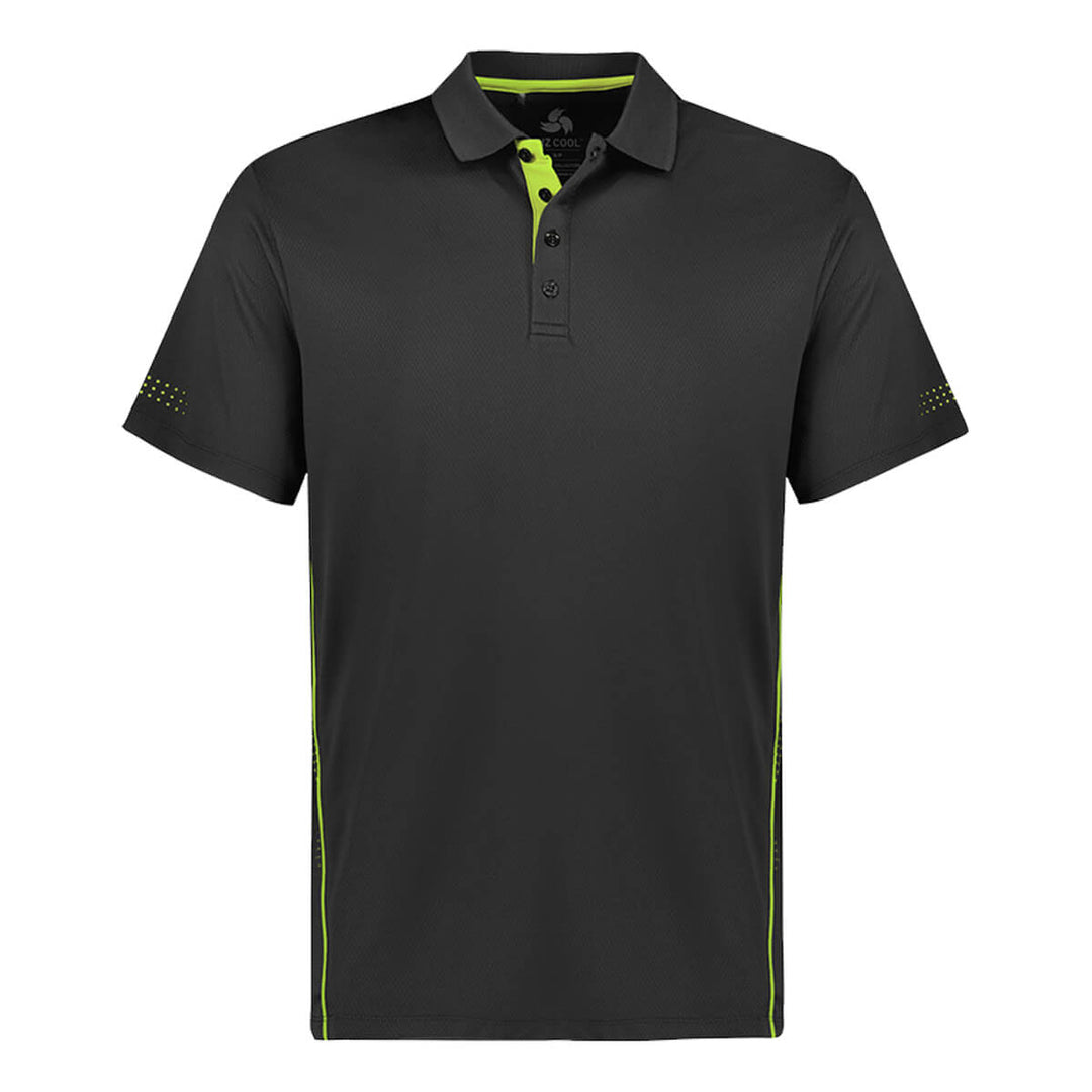 Biz Collection P200MS Mens Balance Short Sleeve Polo Grey/Fluoro Lime
