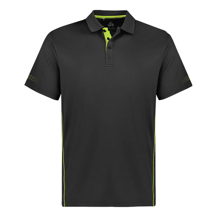 Biz Collection P200MS Mens Balance Short Sleeve Polo Grey/Fluoro Lime