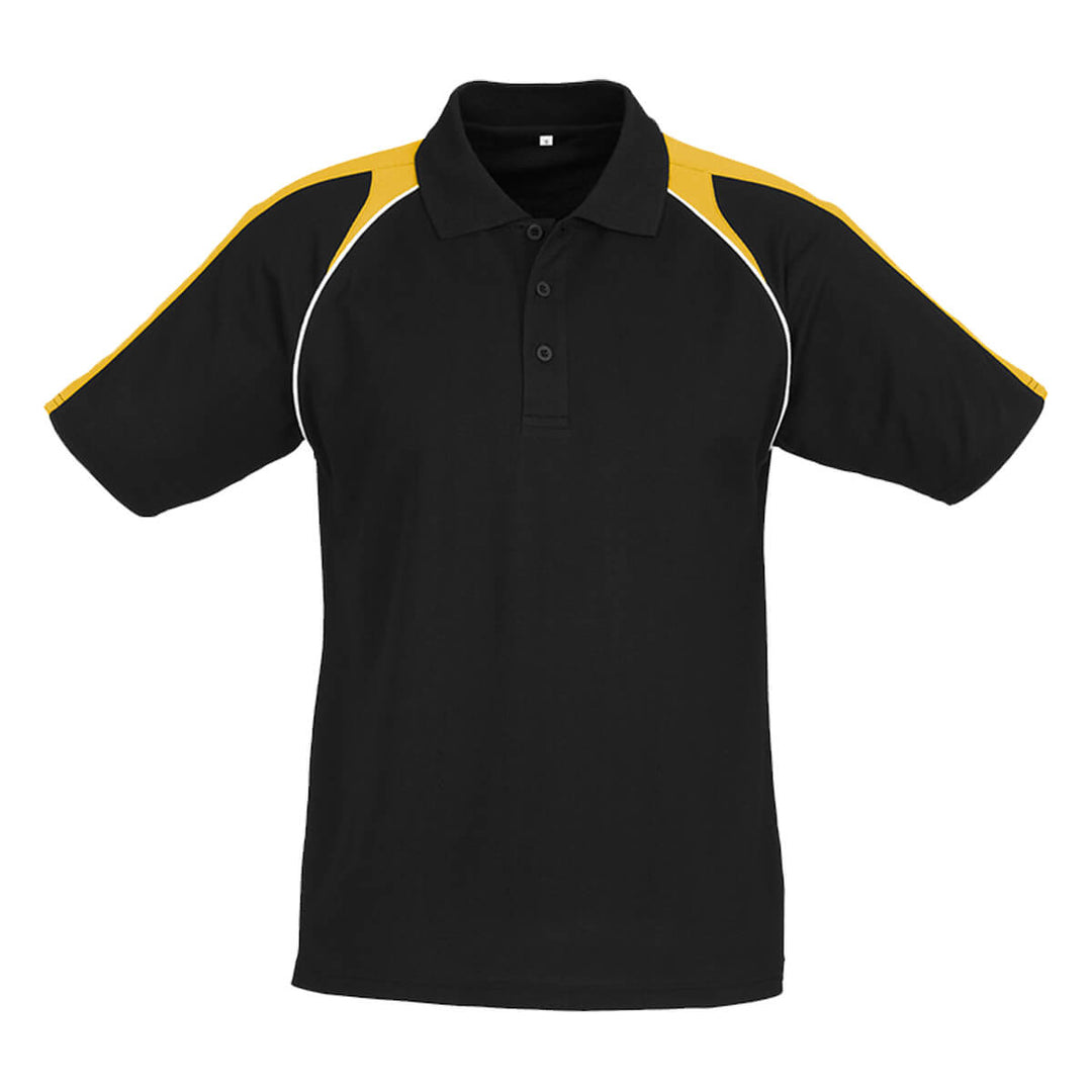 Biz Collection P225MS Mens Triton Short Sleeve Polo Black/Gold/White