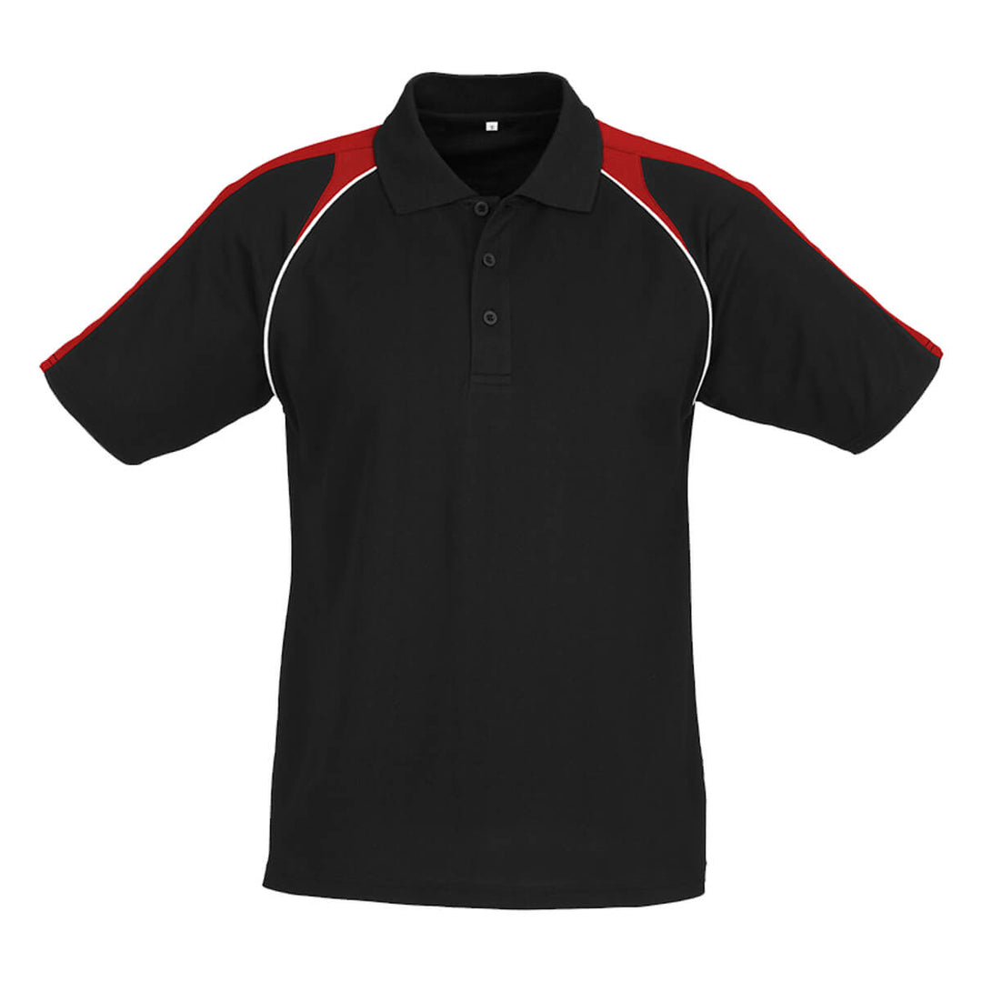Biz Collection P225MS Mens Triton Short Sleeve Polo Black/Red/White