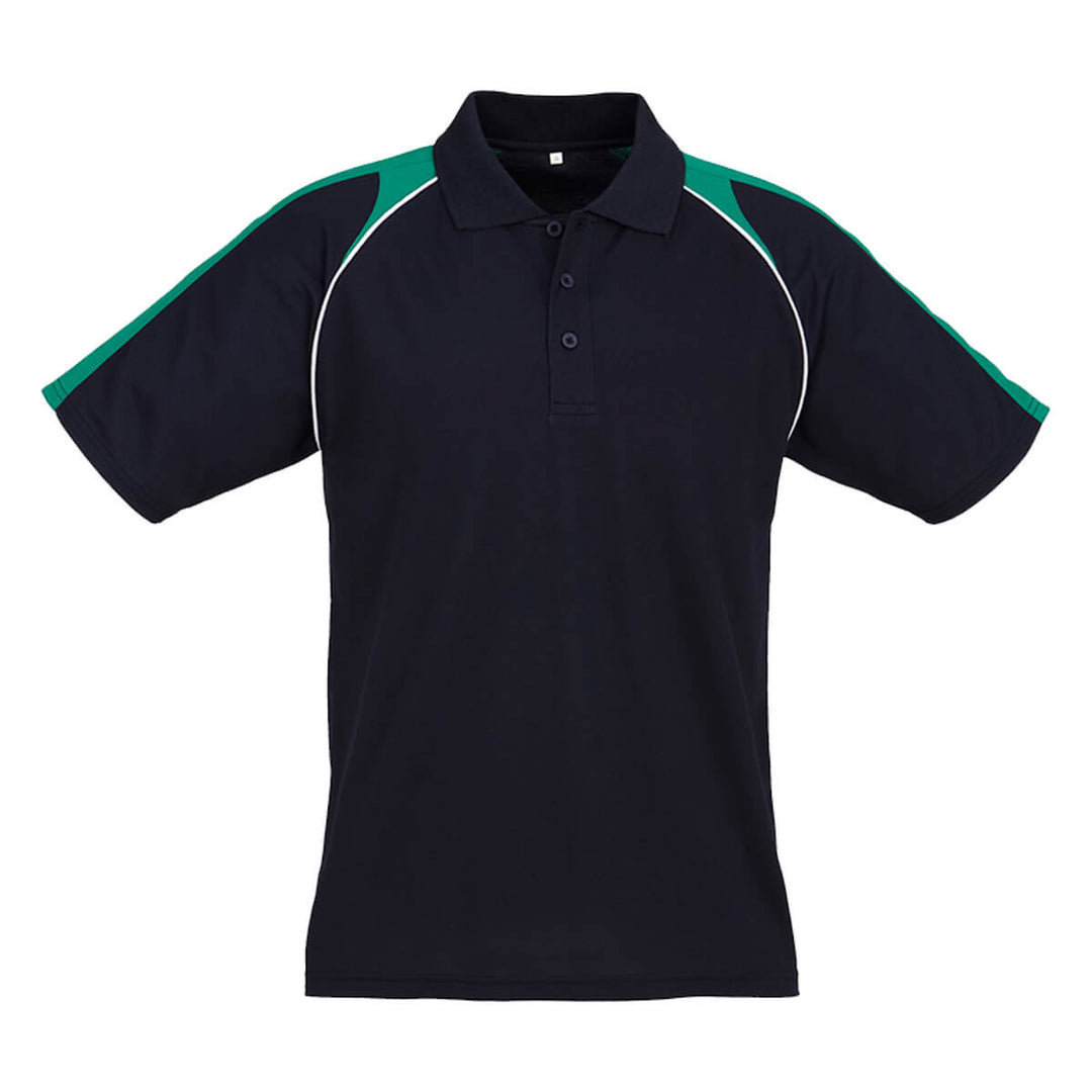 Biz Collection P225MS Mens Triton Short Sleeve Polo Navy/Kelly Green/White