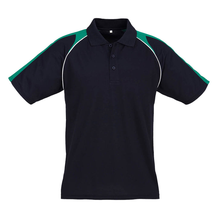 Biz Collection P225MS Mens Triton Short Sleeve Polo Navy/Kelly Green/White