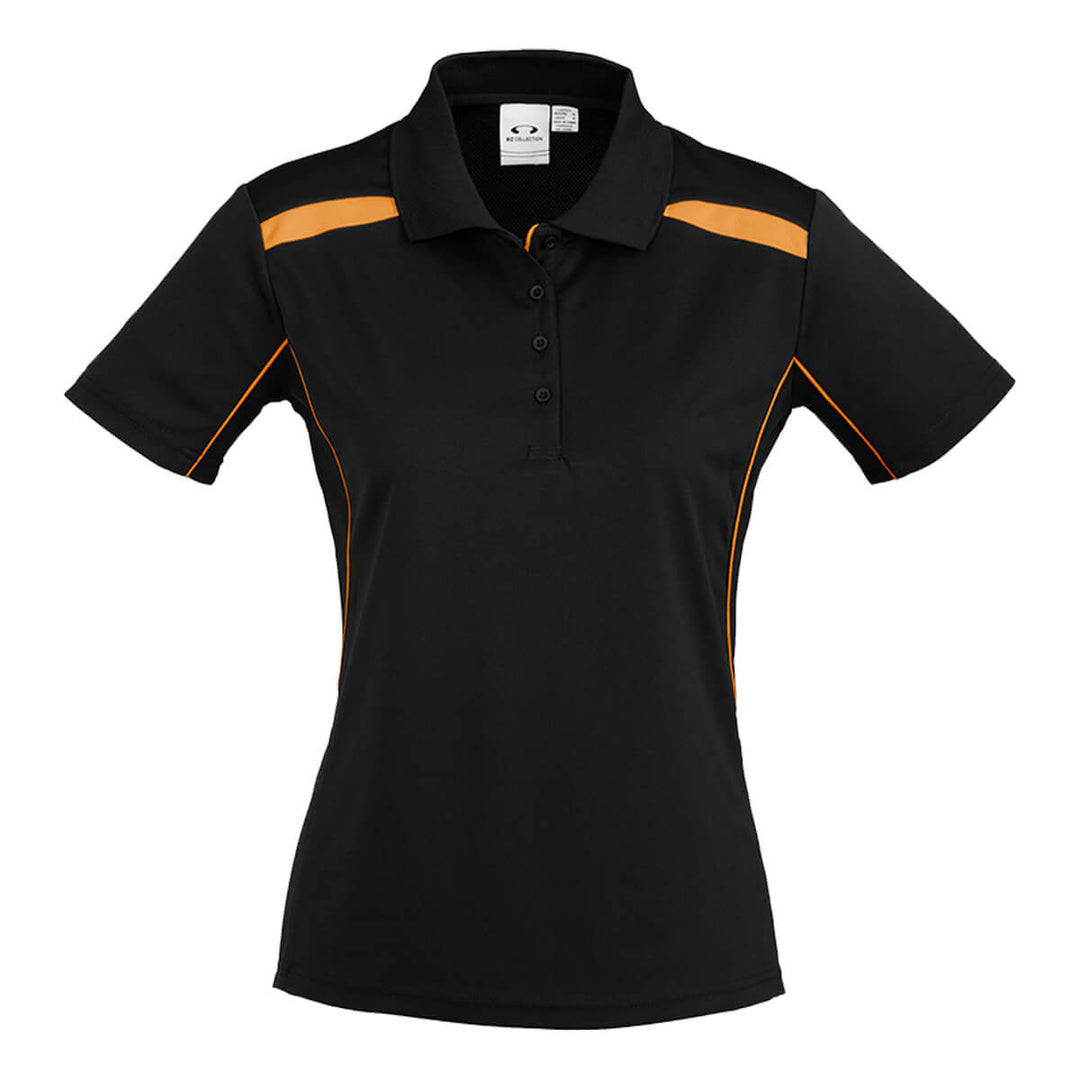 Biz Collection P244LS Ladies United Polo Short Sleeve Black/Orange
