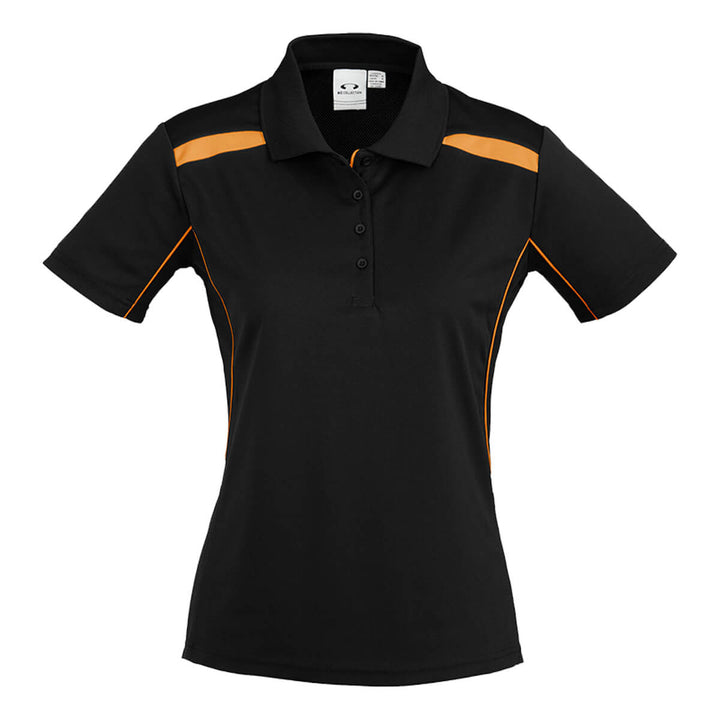 Biz Collection P244LS Ladies United Polo Short Sleeve Black/Orange