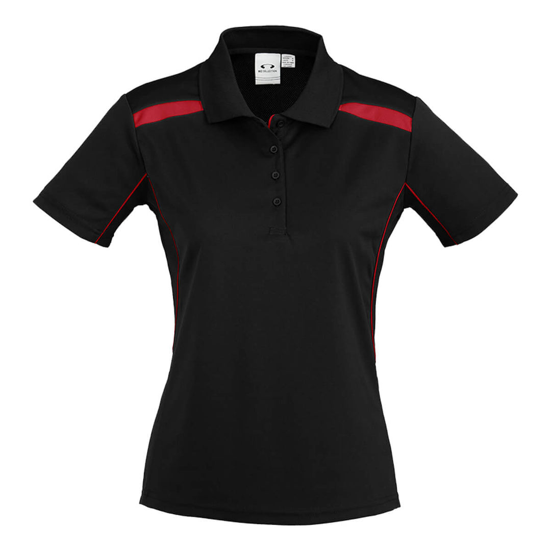 Biz Collection P244LS Ladies United Polo Short Sleeve Black/Red