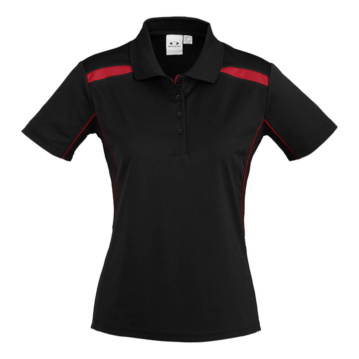 Biz Collection P244LS Ladies United Polo Short Sleeve Black/Red