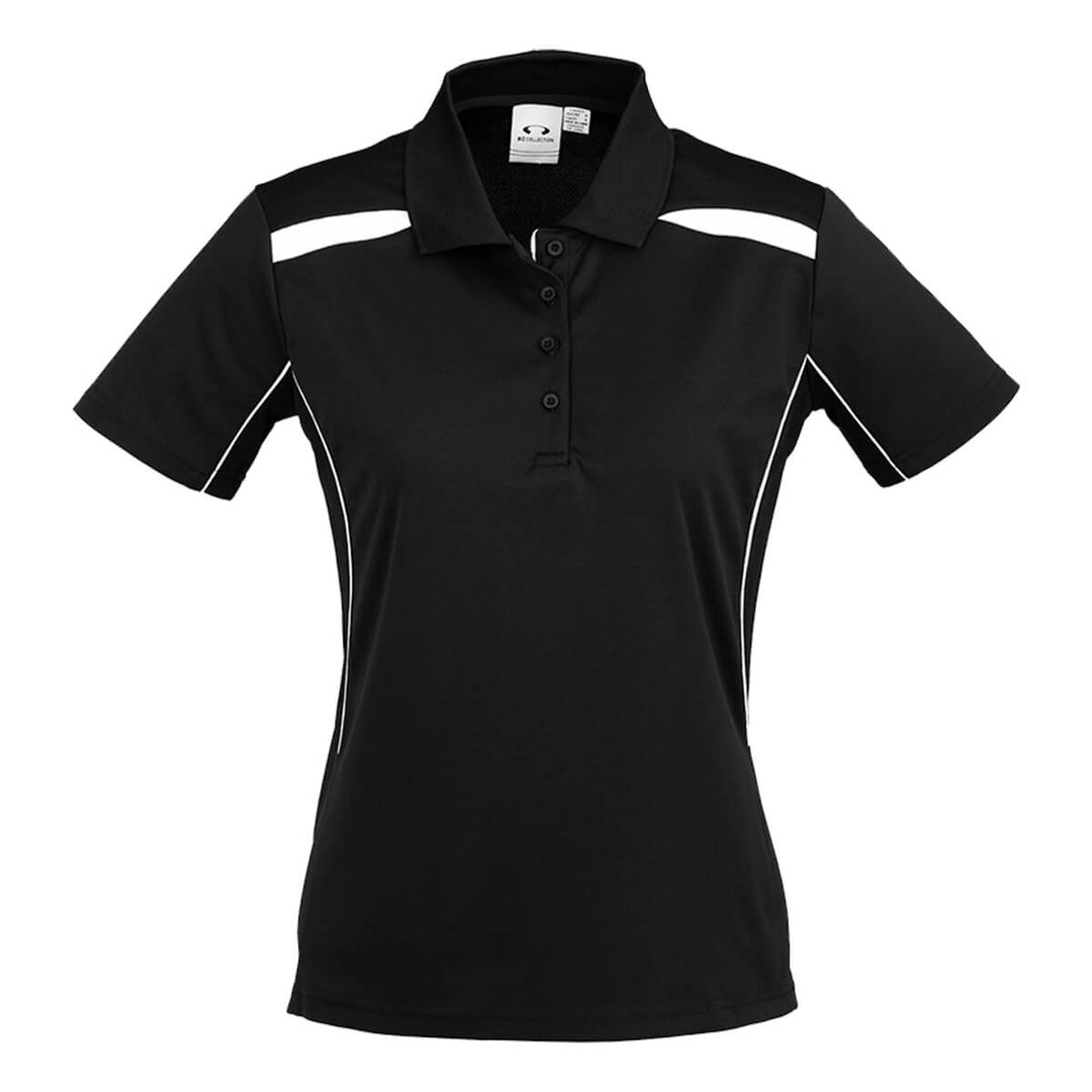 Biz Collection P244LS Ladies United Polo Short Sleeve Black/White