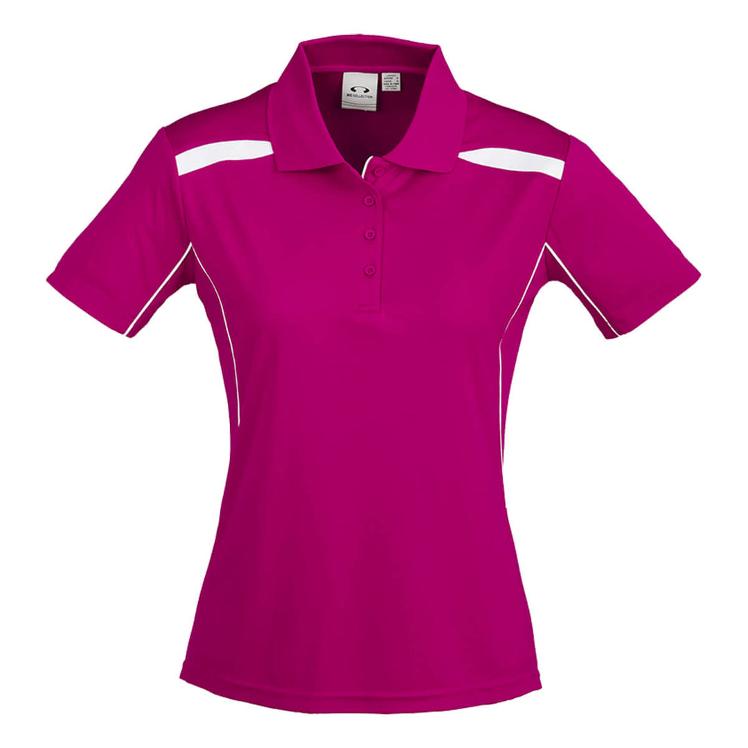 Biz Collection P244LS Womens United Polo Short Sleeve Magenta/White