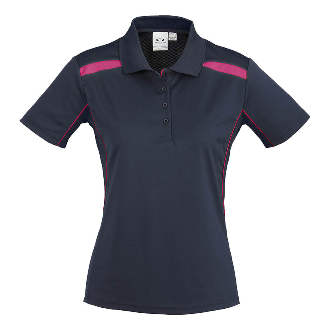 Biz Collection P244LS Womens United Polo Short Sleeve Navy/Magenta