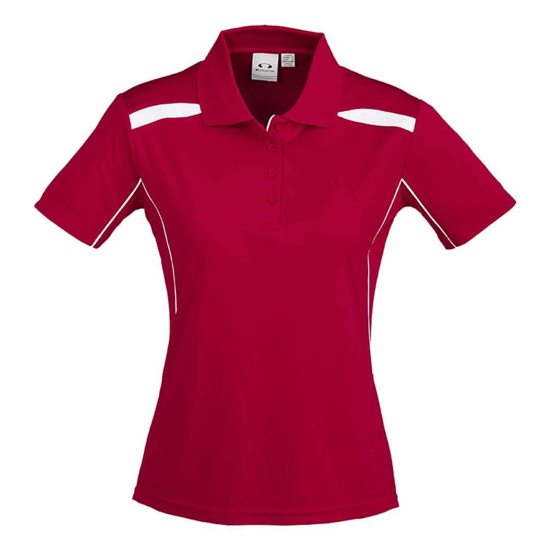 Biz Collection P244LS Womens United Polo Short Sleeve Red/White