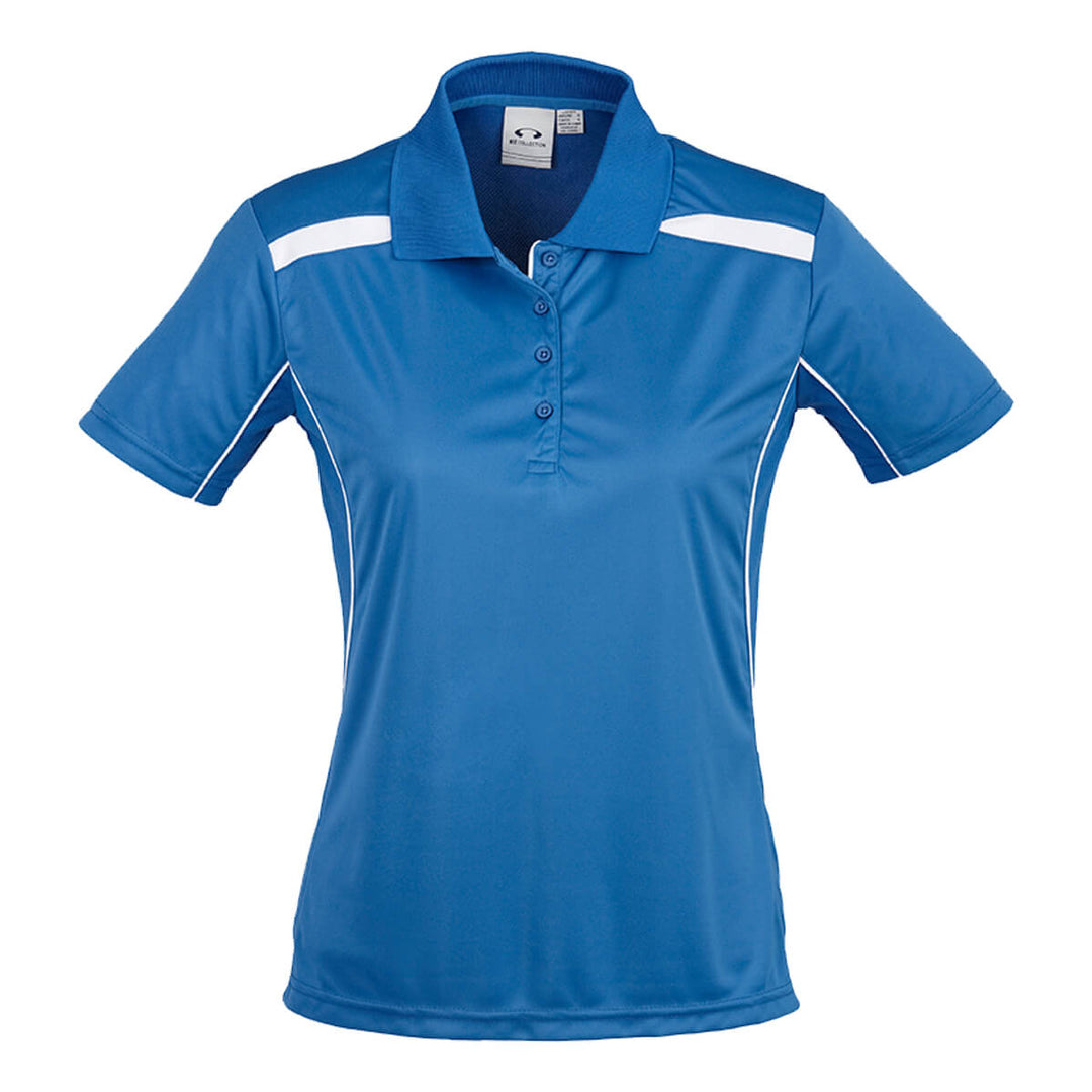 Biz Collection P244LS Womens United Polo Short Sleeve Royal/White