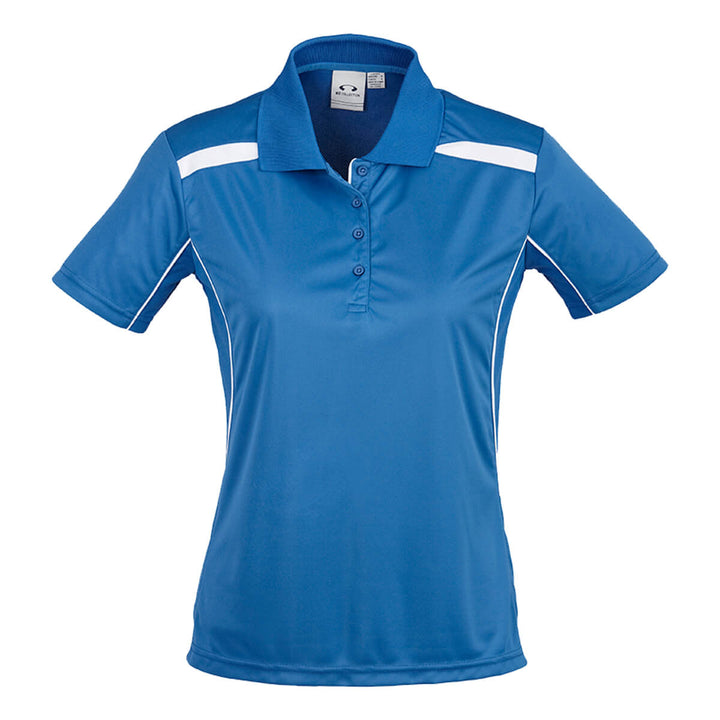 Biz Collection P244LS Womens United Polo Short Sleeve Royal/White
