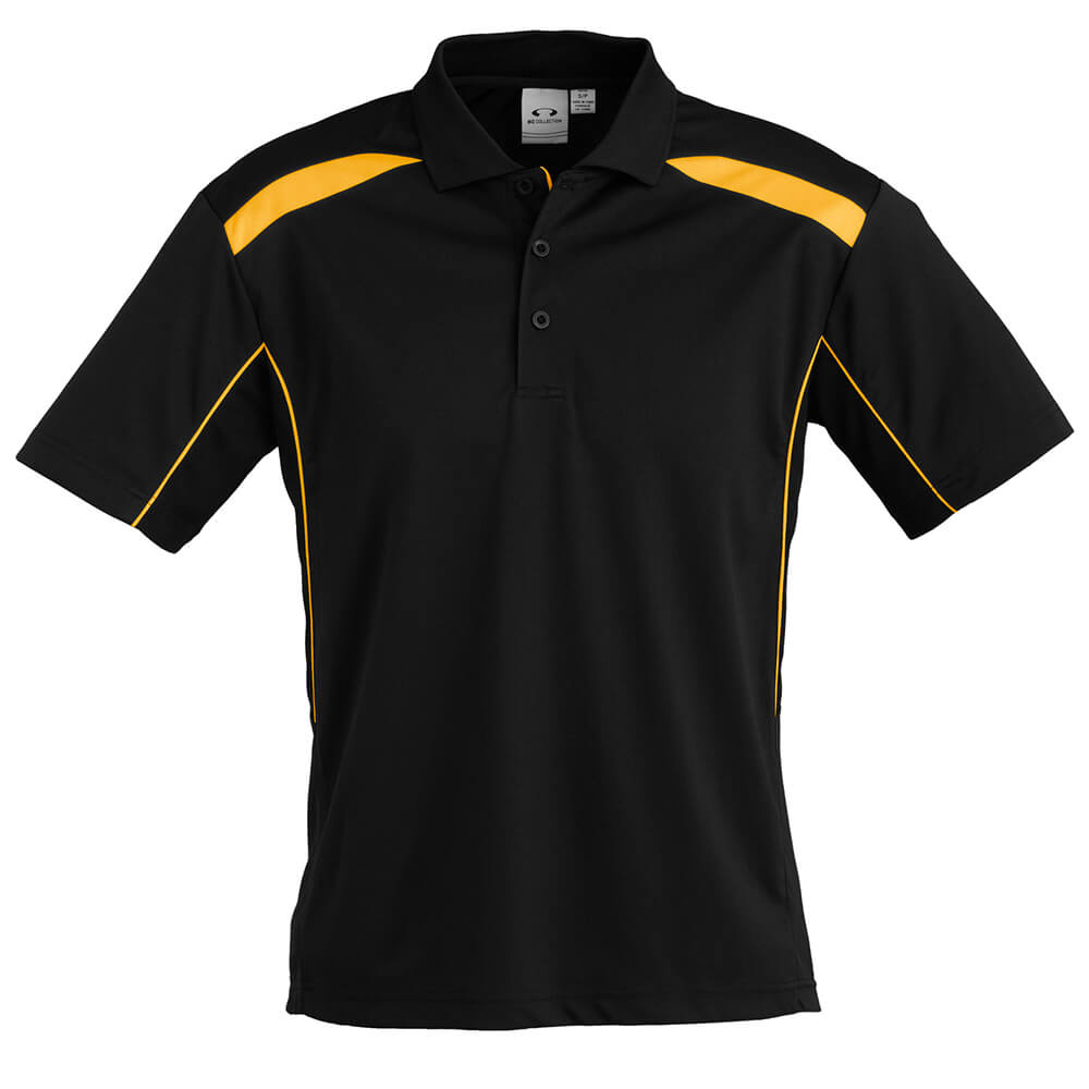 Biz Collection P244MS Mens United Polo Short Sleeve Black/Gold
