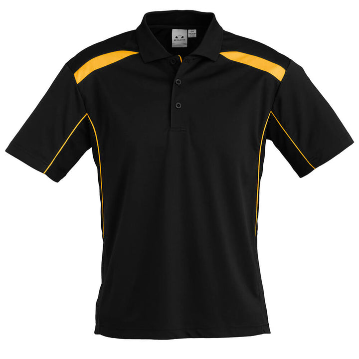 Biz Collection P244MS Mens United Polo Short Sleeve Black/Gold