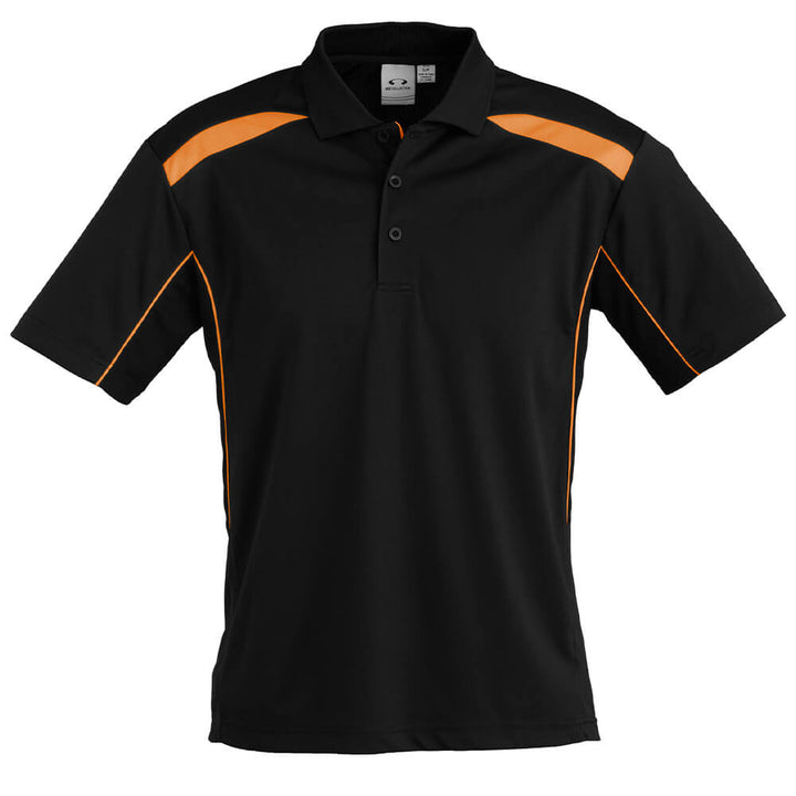 Biz Collection P244MS Mens United Polo Short Sleeve Black/Orange