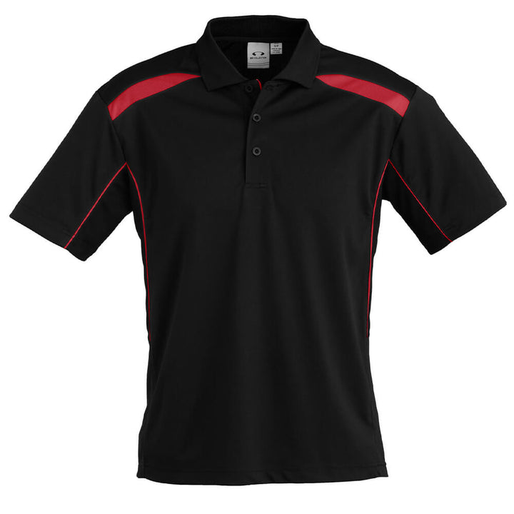 Biz Collection P244MS Mens United Polo Short Sleeve Black/Red