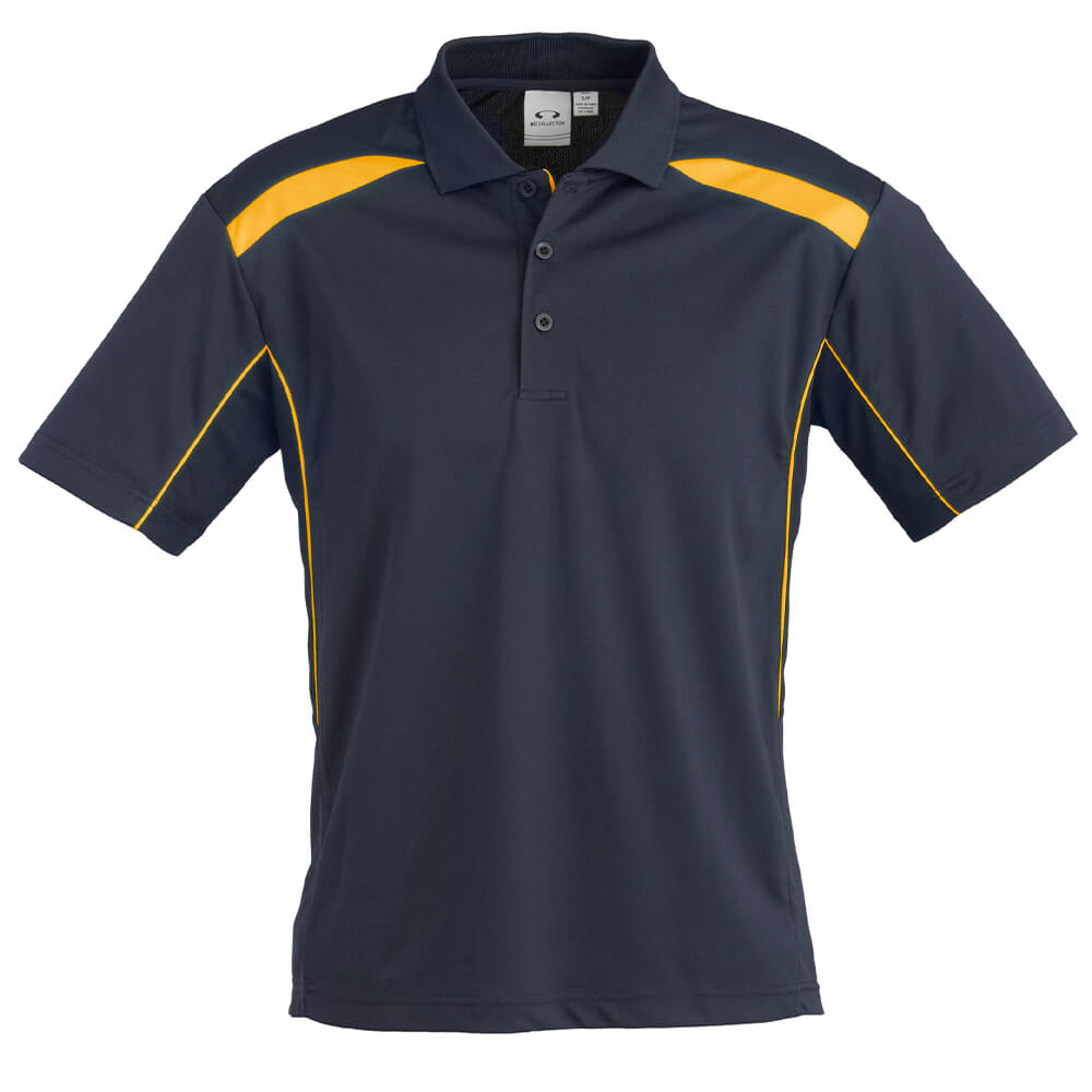 Biz Collection P244MS Mens United Polo Short Sleeve Navy/Gold