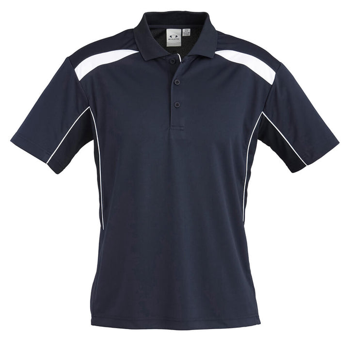 Biz Collection P244MS Mens United Polo Short Sleeve Navy/White