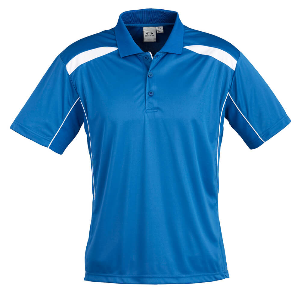 Biz Collection P244MS Mens United Polo Short Sleeve Royal/White