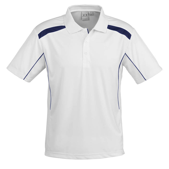Biz Collection P244MS Mens United Polo Short Sleeve White/Navy