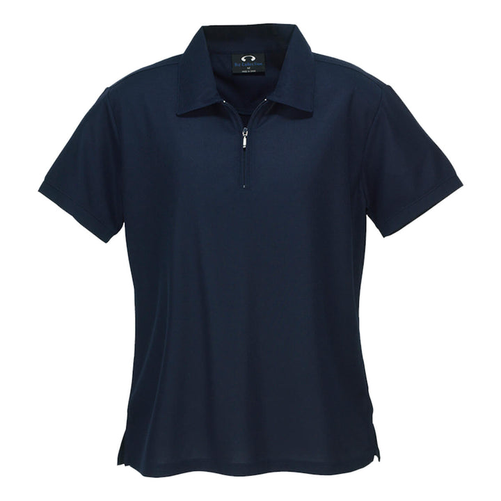 Biz Collection P3325 Womens Micro Waffle Polo Short Sleeve Navy