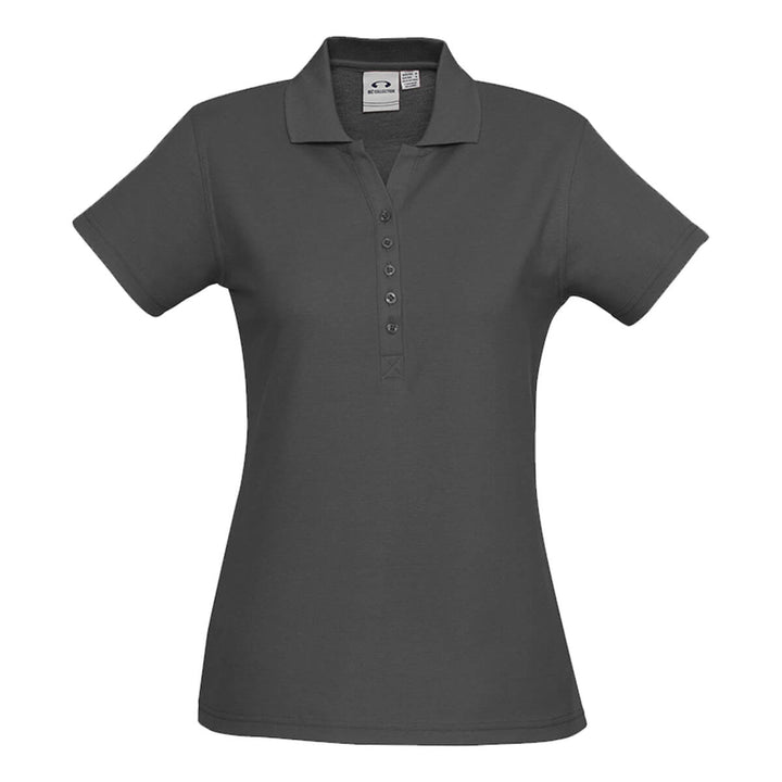 Biz Collection P400LS Womens Crew Short Sleeve Polo Charcoal