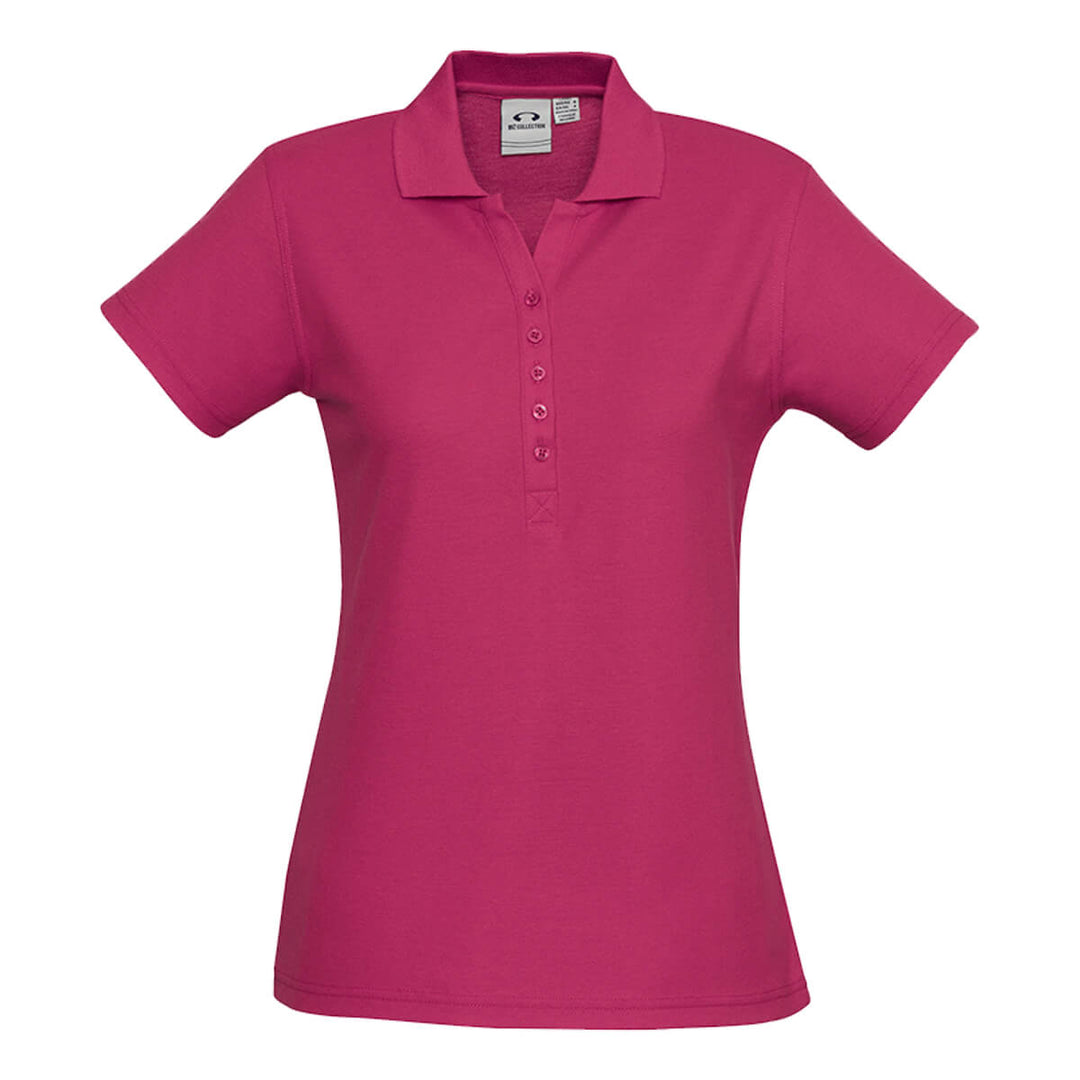 Biz Collection P400LS Womens Crew Short Sleeve Polo Fuchsia