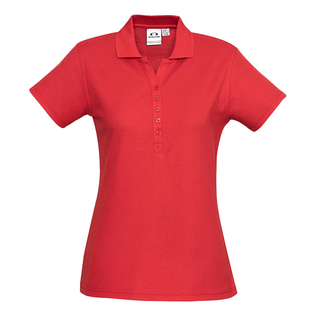 Biz Collection P400LS Womens Crew Short Sleeve Polo Red