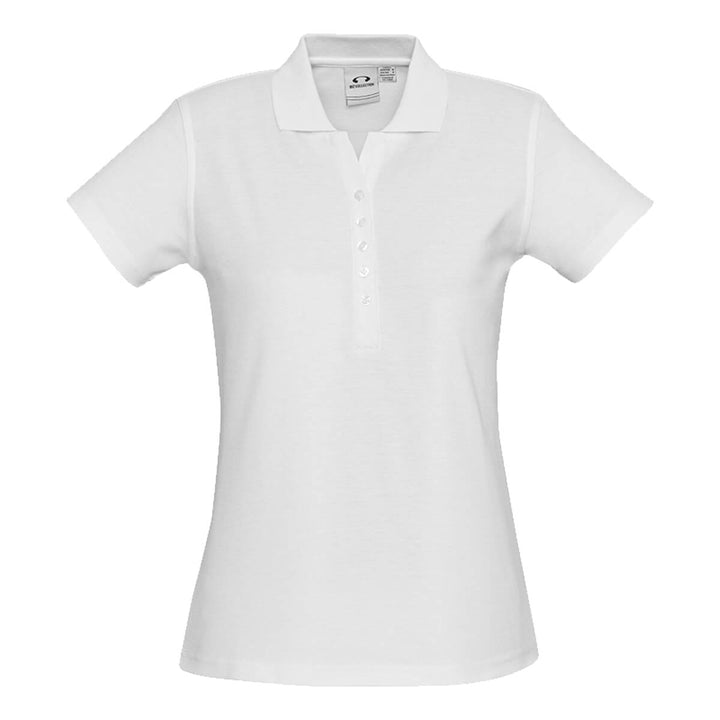 Biz Collection P400LS Womens Crew Short Sleeve Polo White