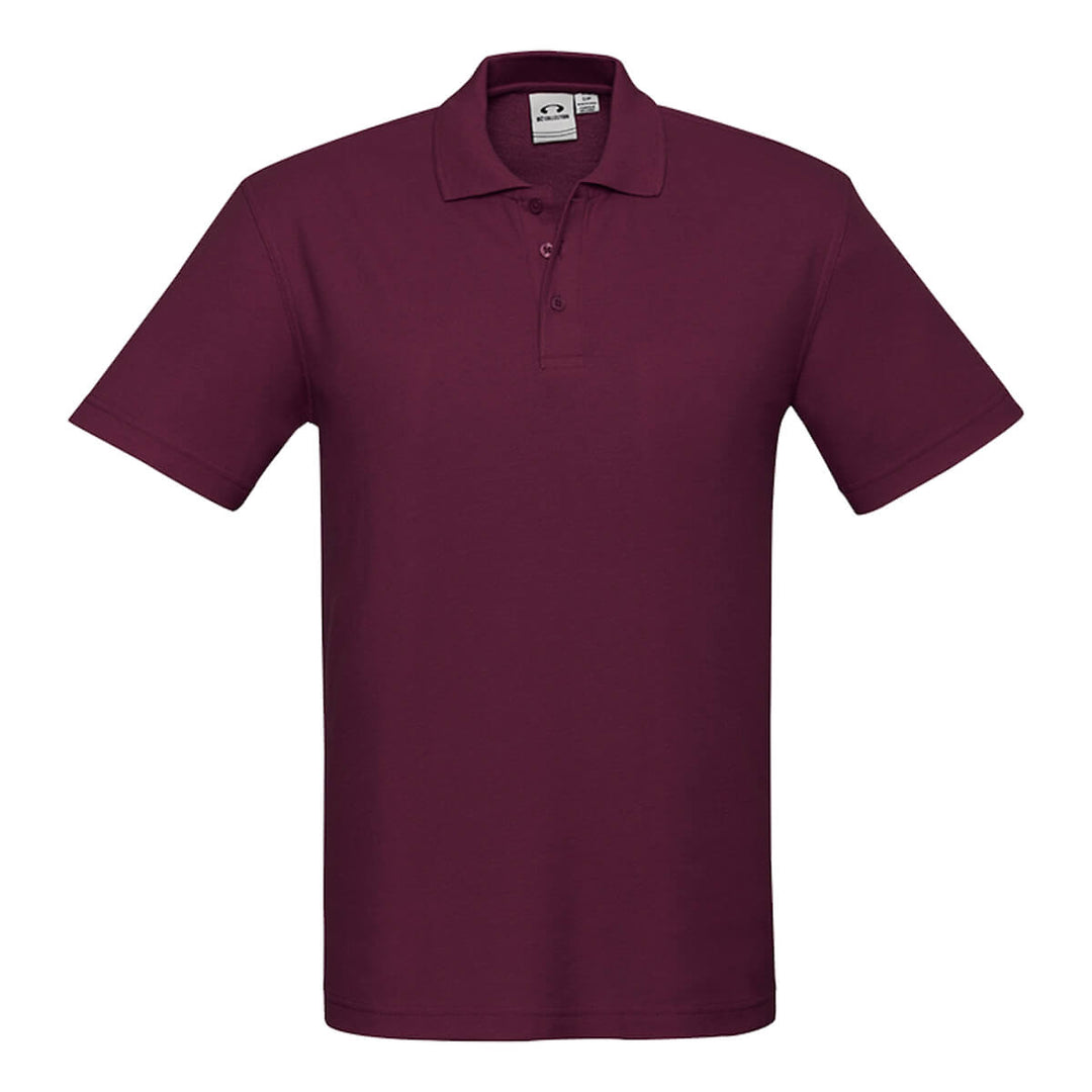 Biz Collection P400MS Mens Crew Short Sleeve Polo Maroon