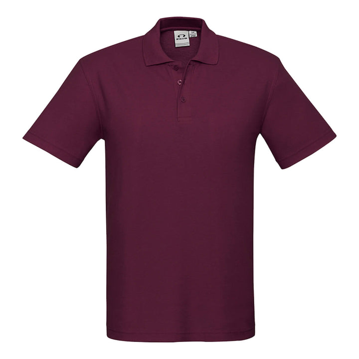 Biz Collection P400MS Mens Crew Short Sleeve Polo Maroon