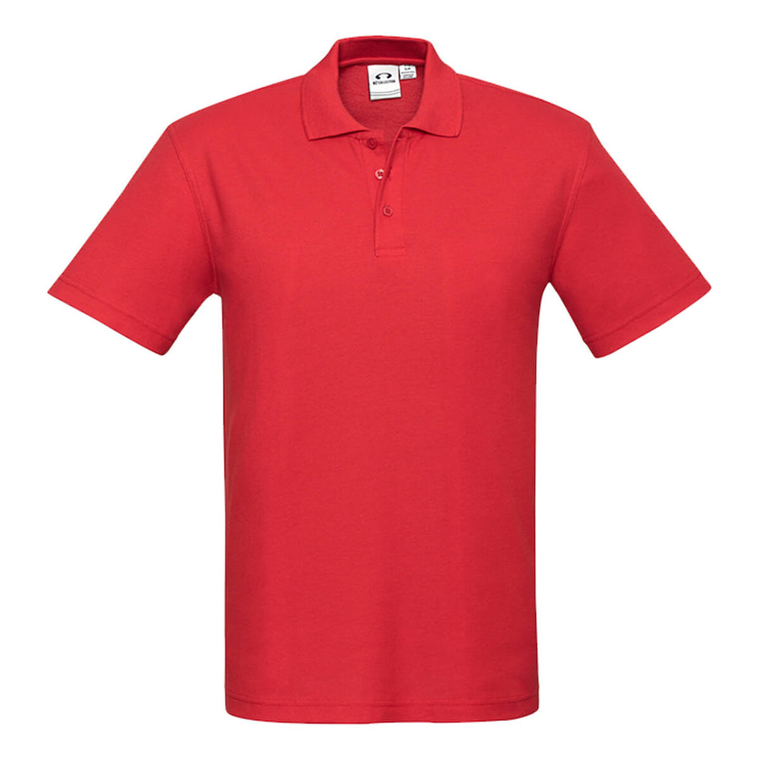 Biz Collection P400MS Mens Crew Short Sleeve Polo Red