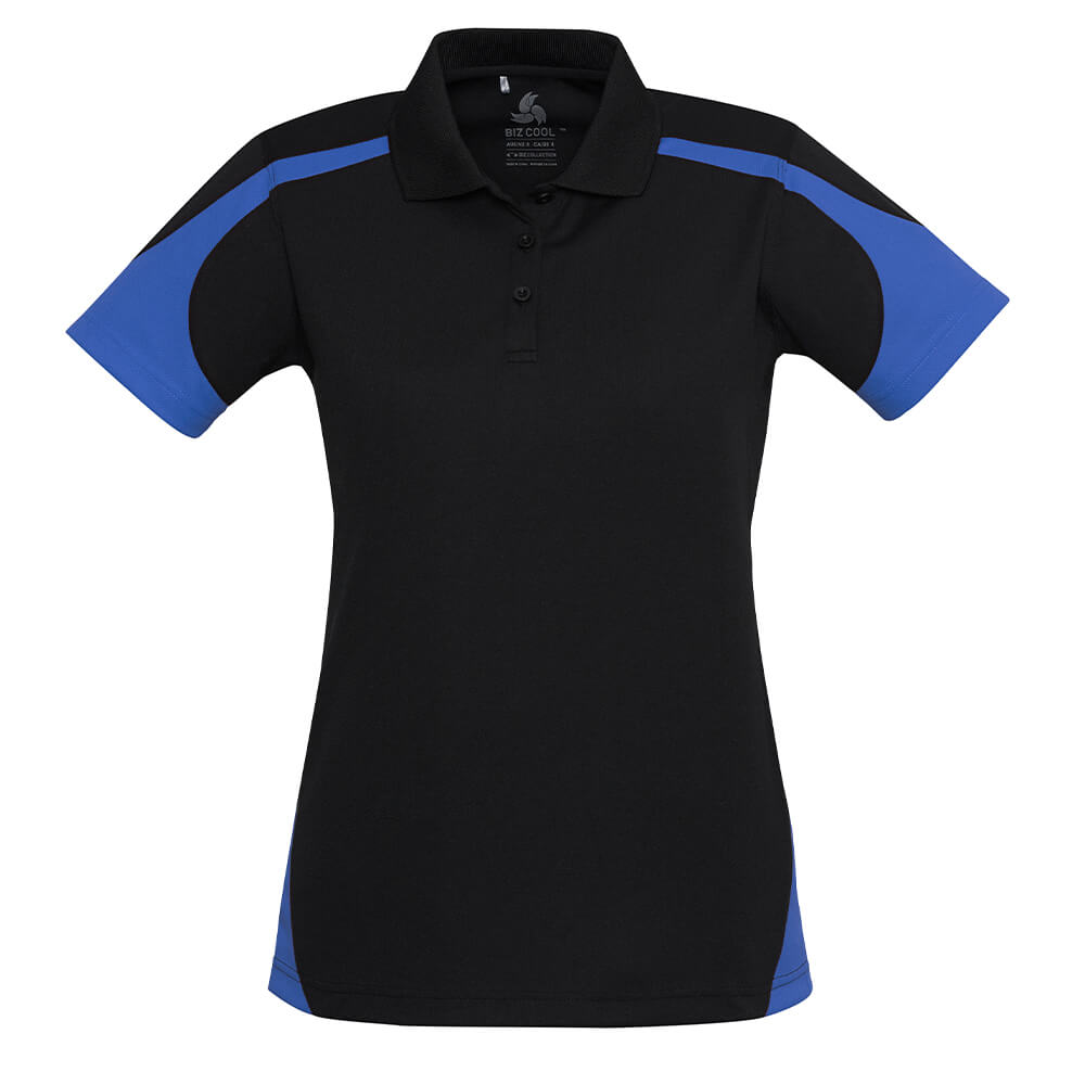 Biz Collection P401LS Womens Talon Short Sleeve Polo Black/Royal