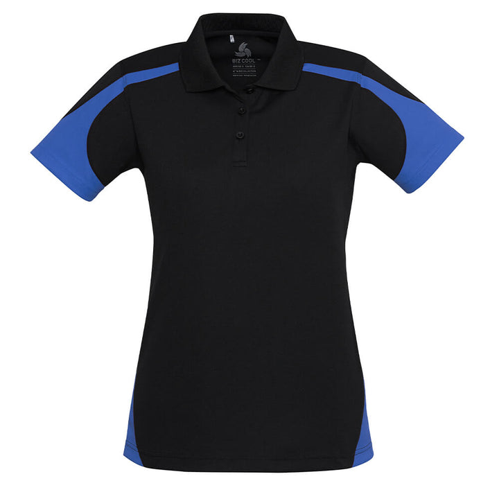 Biz Collection P401LS Womens Talon Short Sleeve Polo Black/Royal