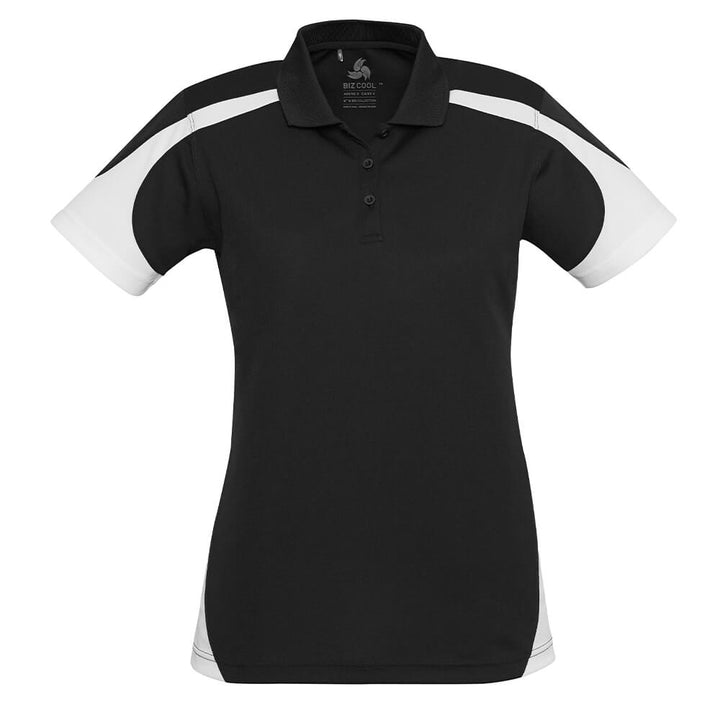 Biz Collection P401LS Womens Talon Short Sleeve Polo Black/White
