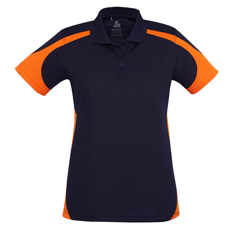 Biz Collection P401LS Womens Talon Short Sleeve Polo Navy/Orange