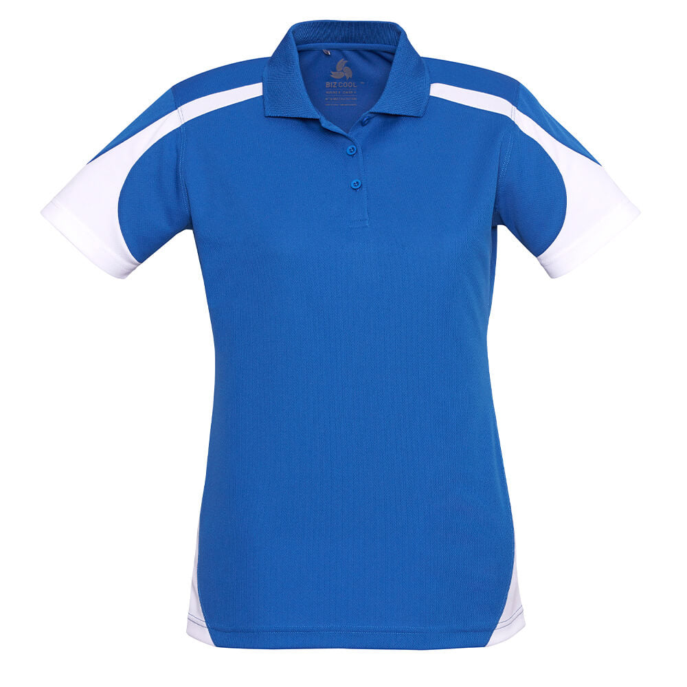 Biz Collection P401LS Womens Talon Short Sleeve Polo Royal/White