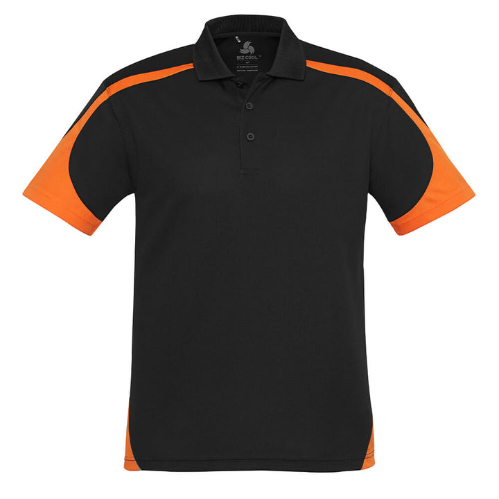 Biz Collection P401MS Mens Talon Short Sleeve Polo Black/Orange