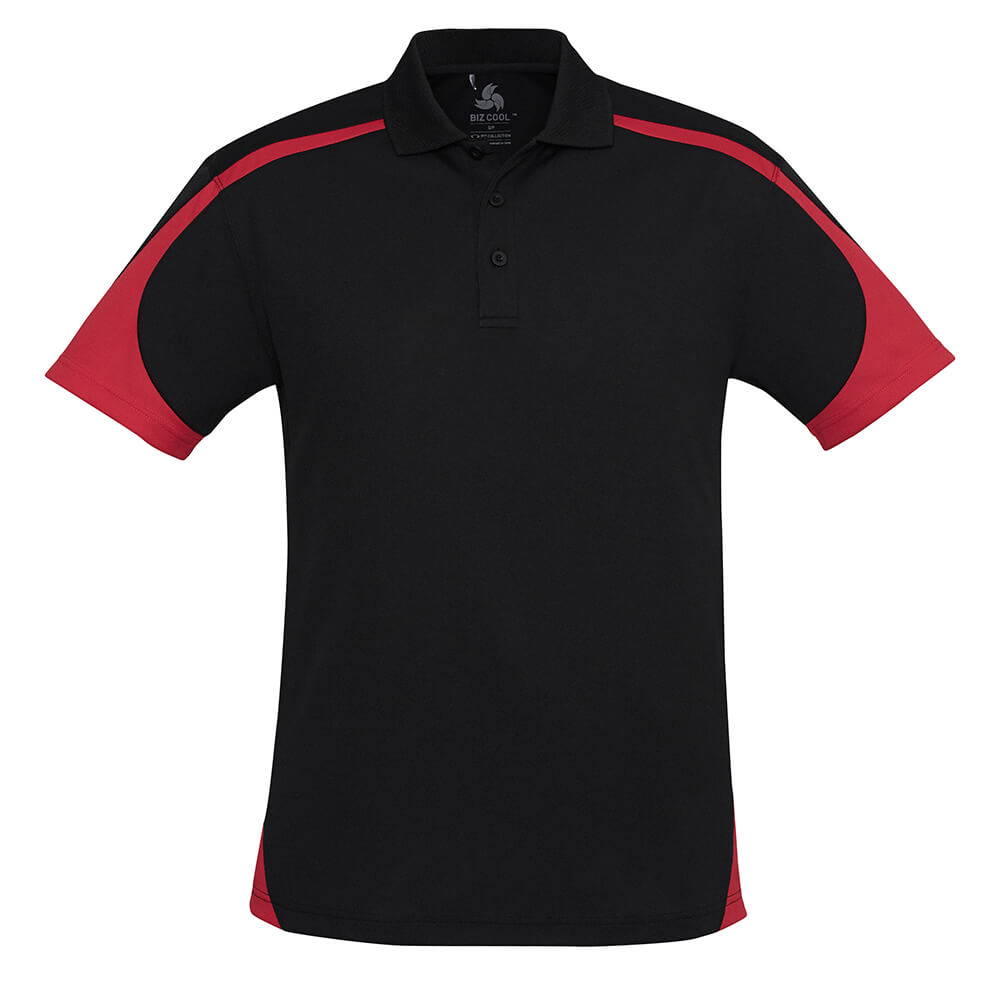 Biz Collection P401MS Mens Talon Short Sleeve Polo Black/Red