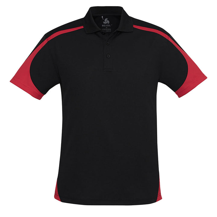 Biz Collection P401MS Mens Talon Short Sleeve Polo Black/Red