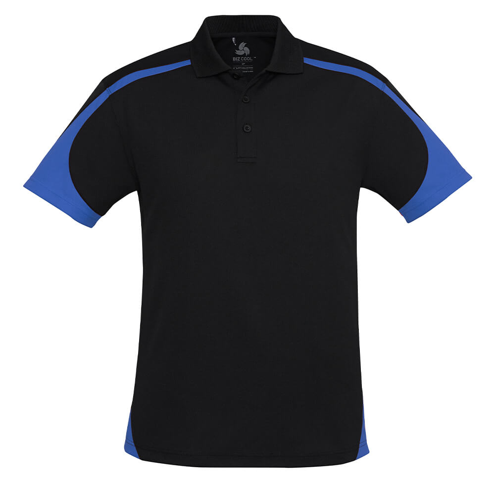 Biz Collection P401MS Mens Talon Short Sleeve Polo Black/Royal