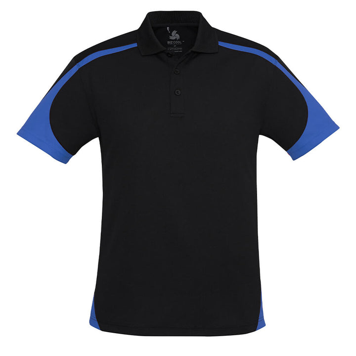 Biz Collection P401MS Mens Talon Short Sleeve Polo Black/Royal